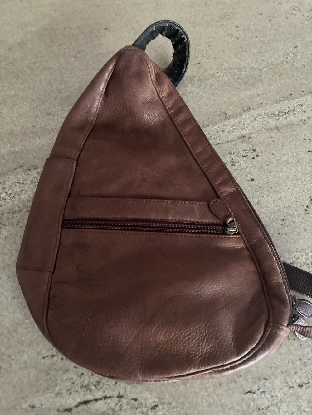 VTG LLBean Ameribag Leather Healthy Back bag 90s Y2K